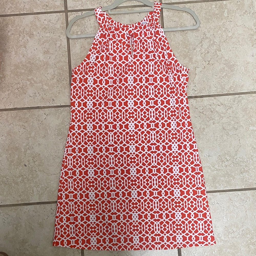 Jude Connally Red and White Patterned Mini Dress